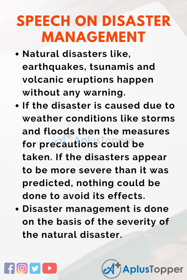 write a speech on natural disasters
