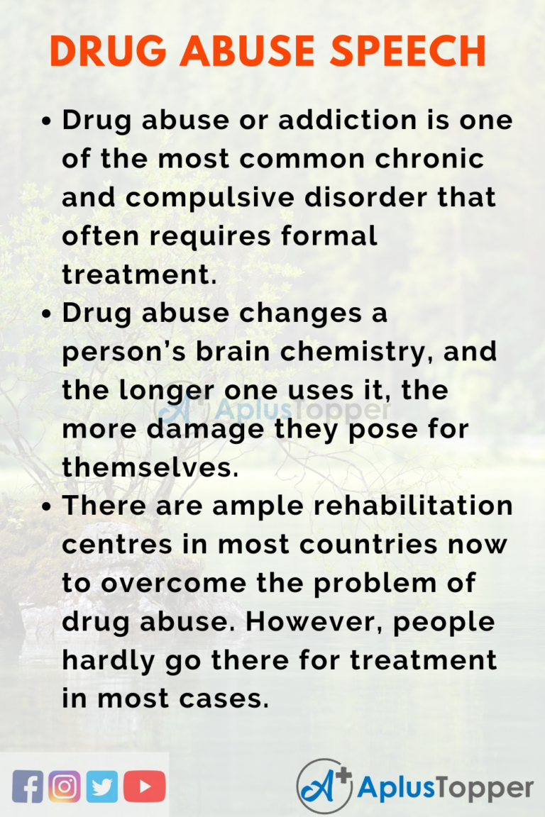sample of a speech on drug abuse