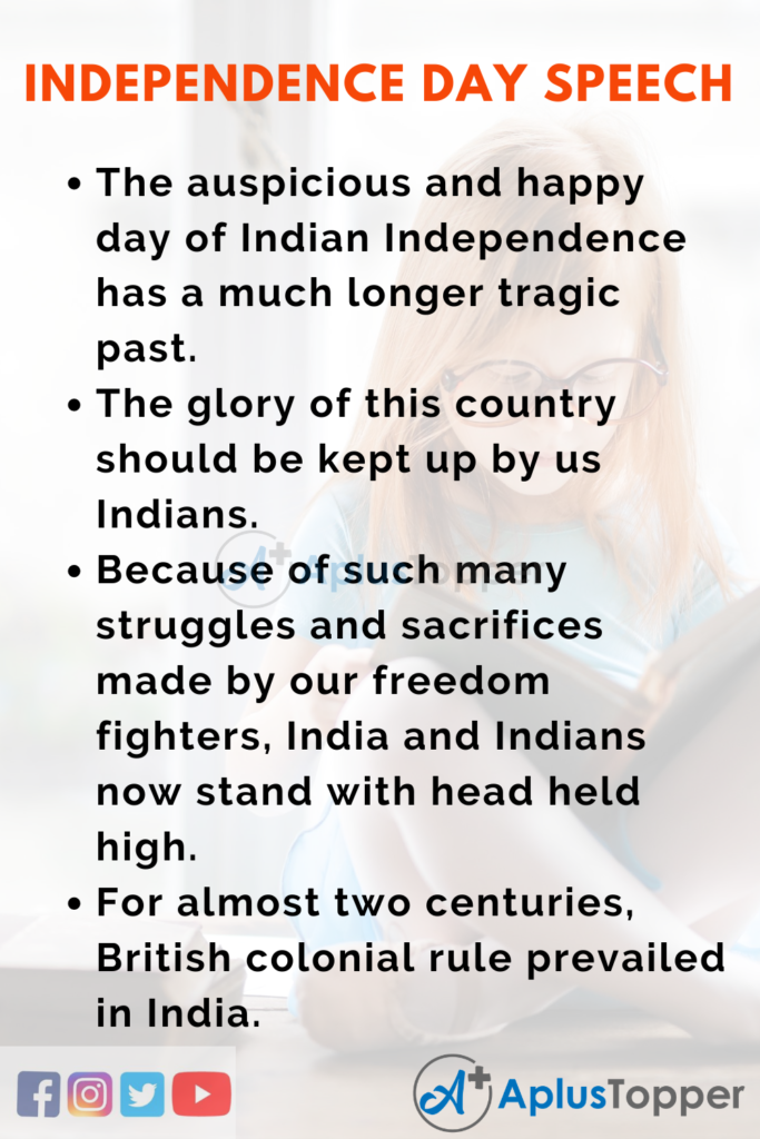 speech on independence day easy