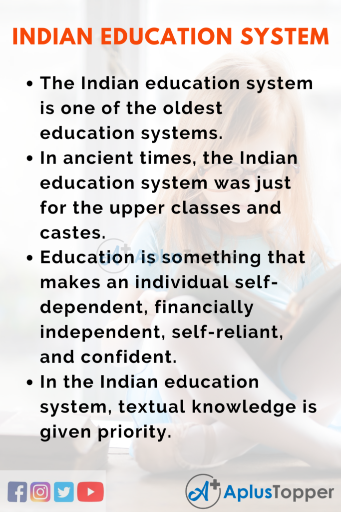 short note on education system in india
