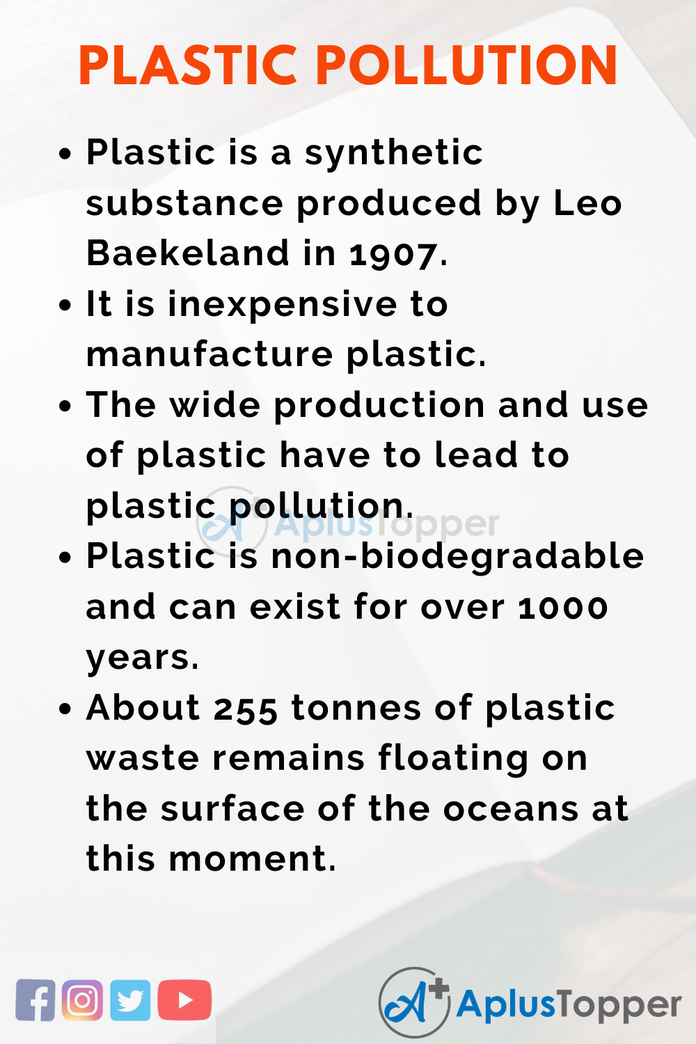 persuasive speech about plastic pollution
