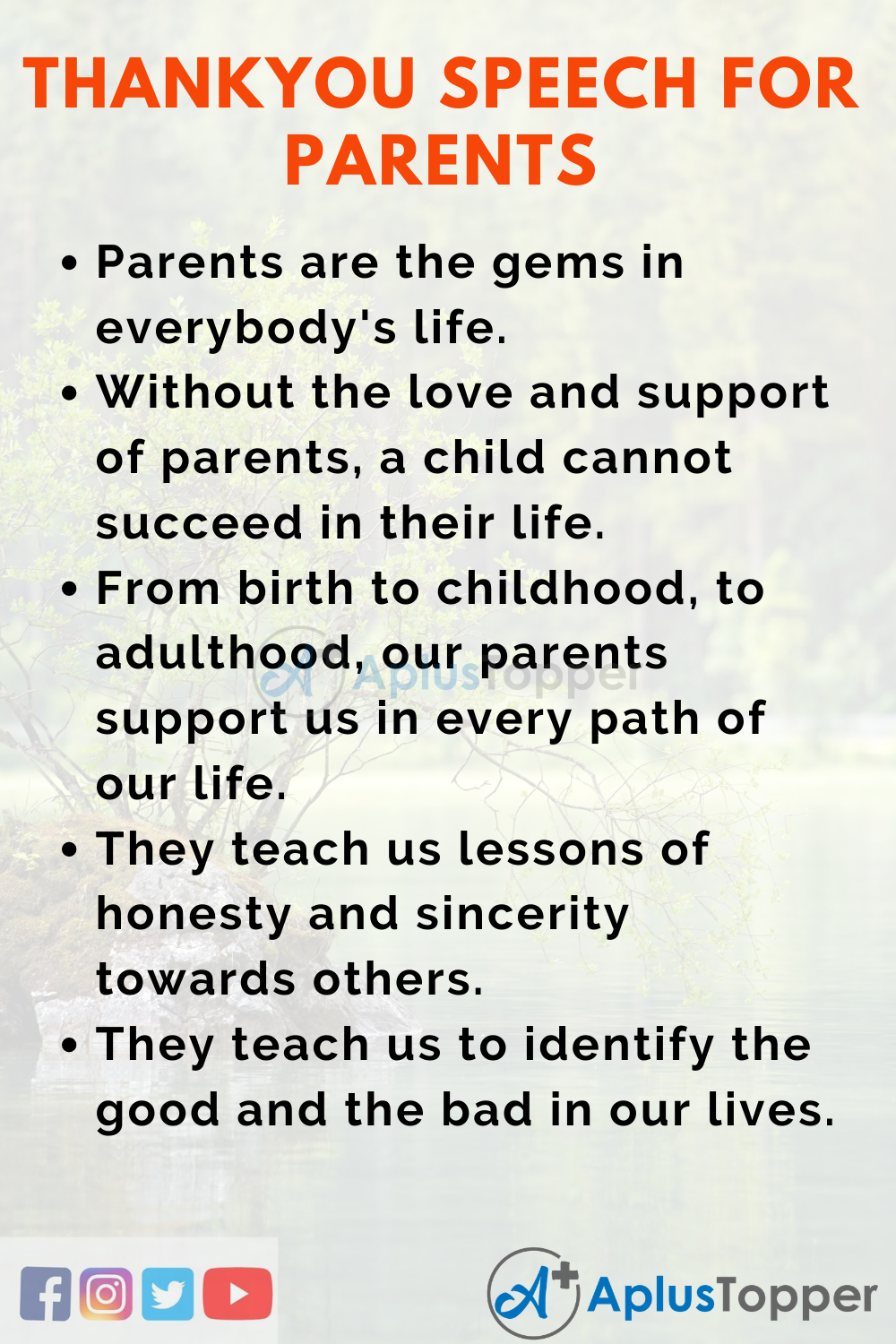 give a speech on parents