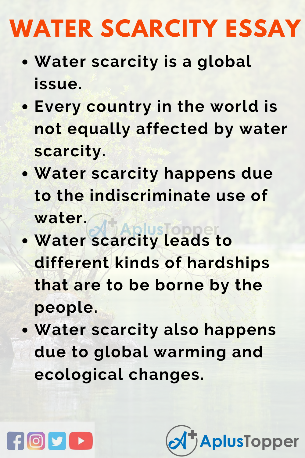 essay on water scarcity in 250 words