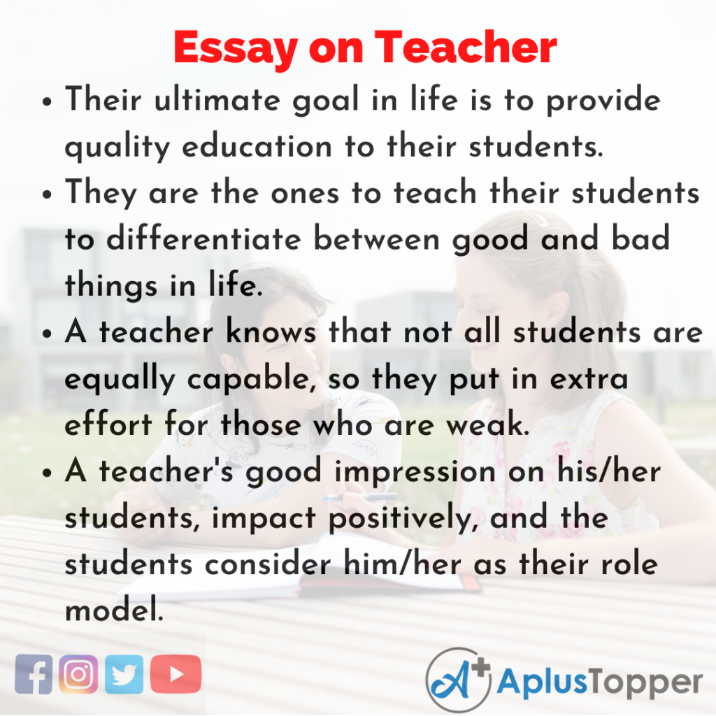 role of teacher in my life essay