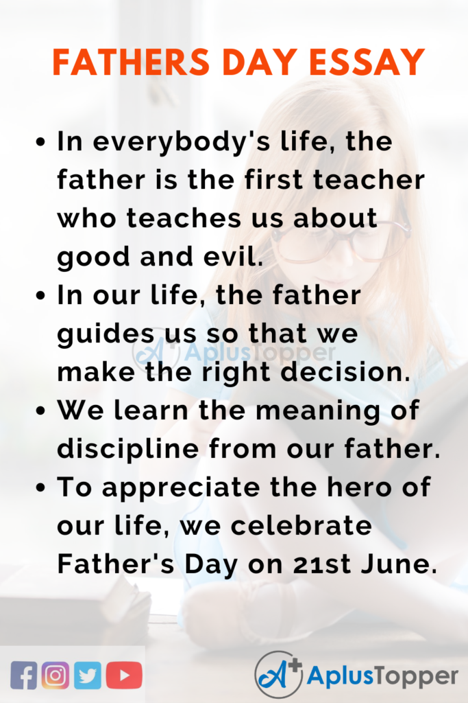fathers day essay for class 1