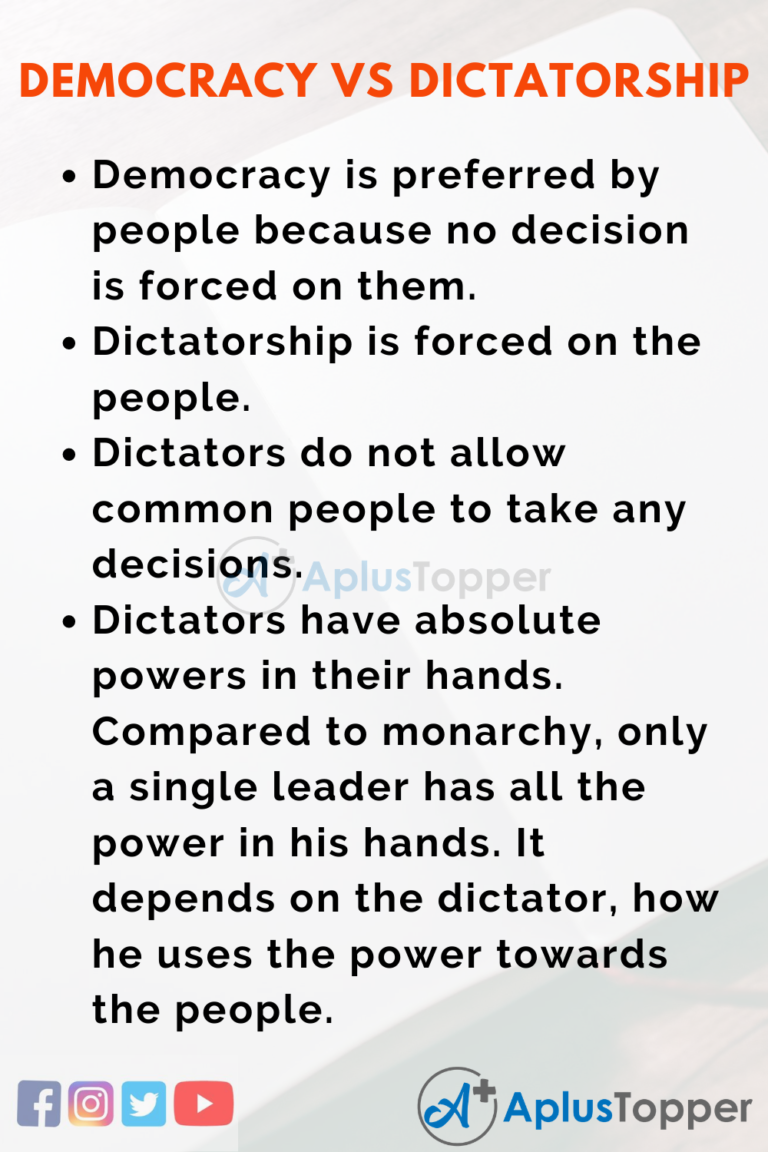 democracy vs dictatorship speech
