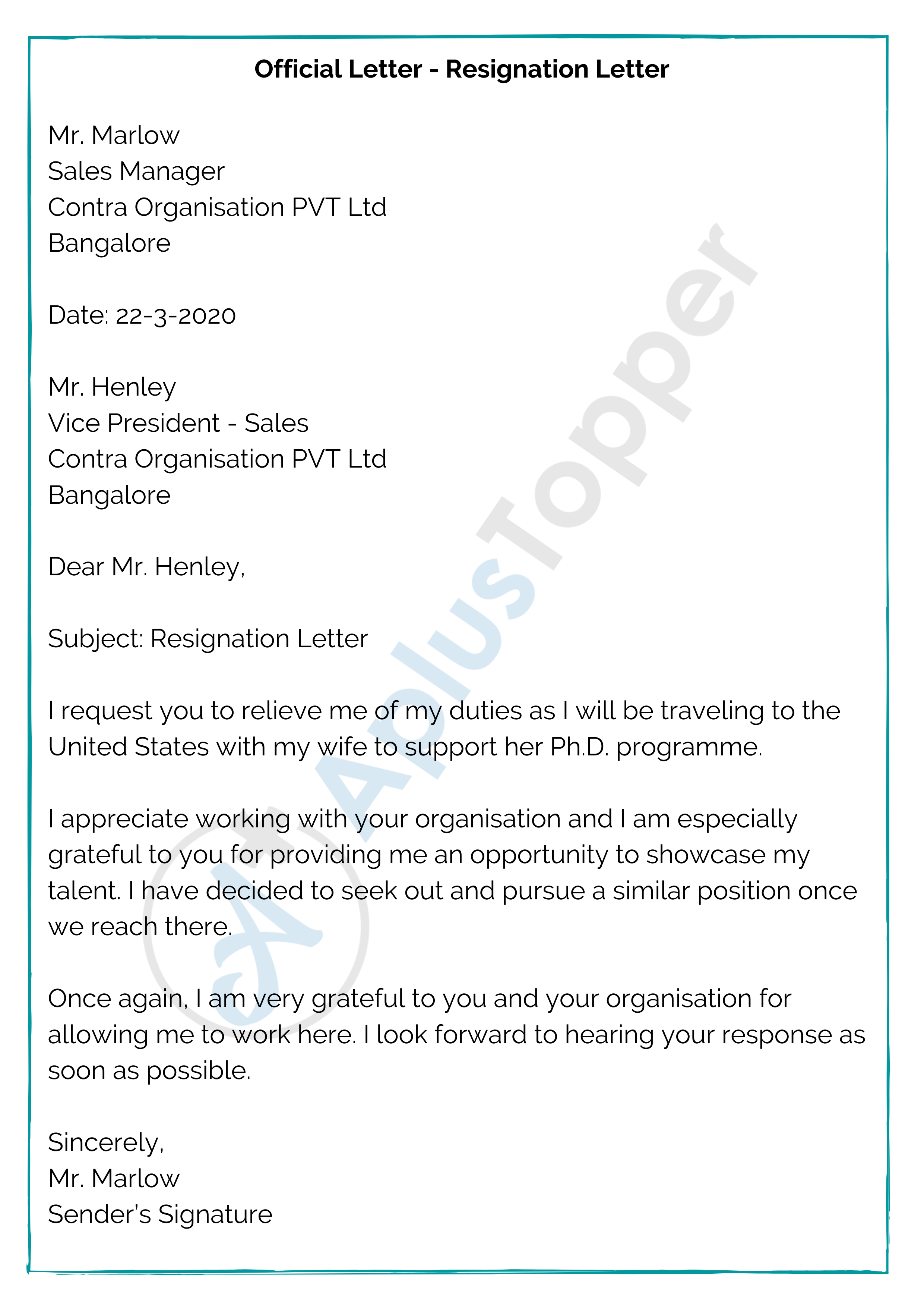 Official Letter | Samples, Format, How To Write an Official Letter? - A  Plus Topper