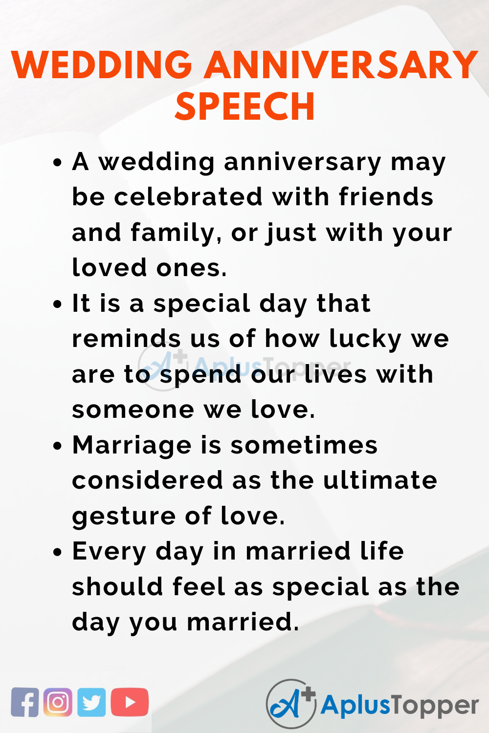 speech on anniversary of marriage