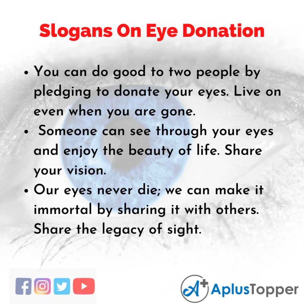 speech writing on eye donation