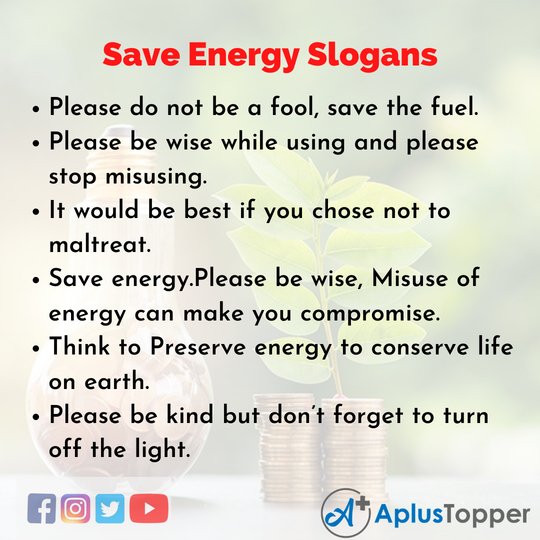 Save Electricity Slogans In English