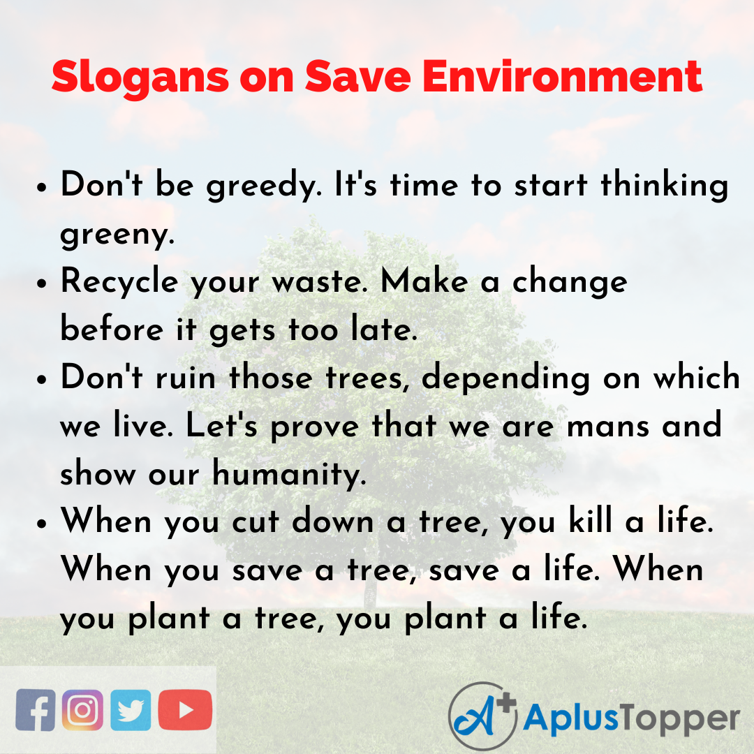 save environment slogans in english