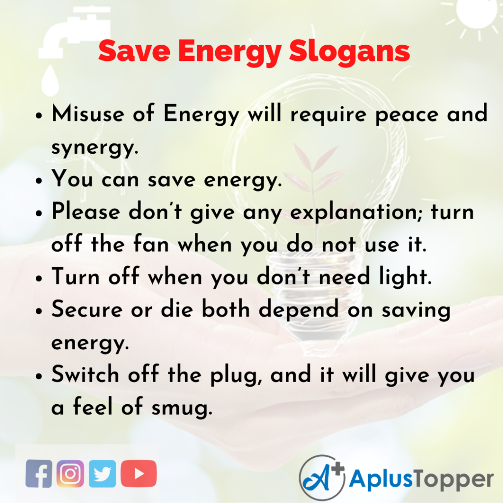 Save Energy Slogans Unique and Catchy Save Energy Slogans in English