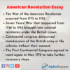 essay on american revolution