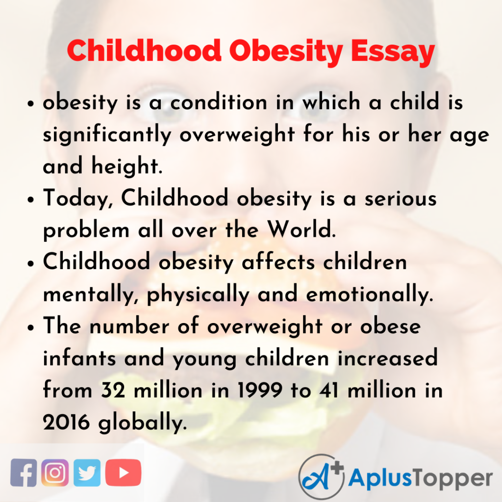essay on obesity in school children's