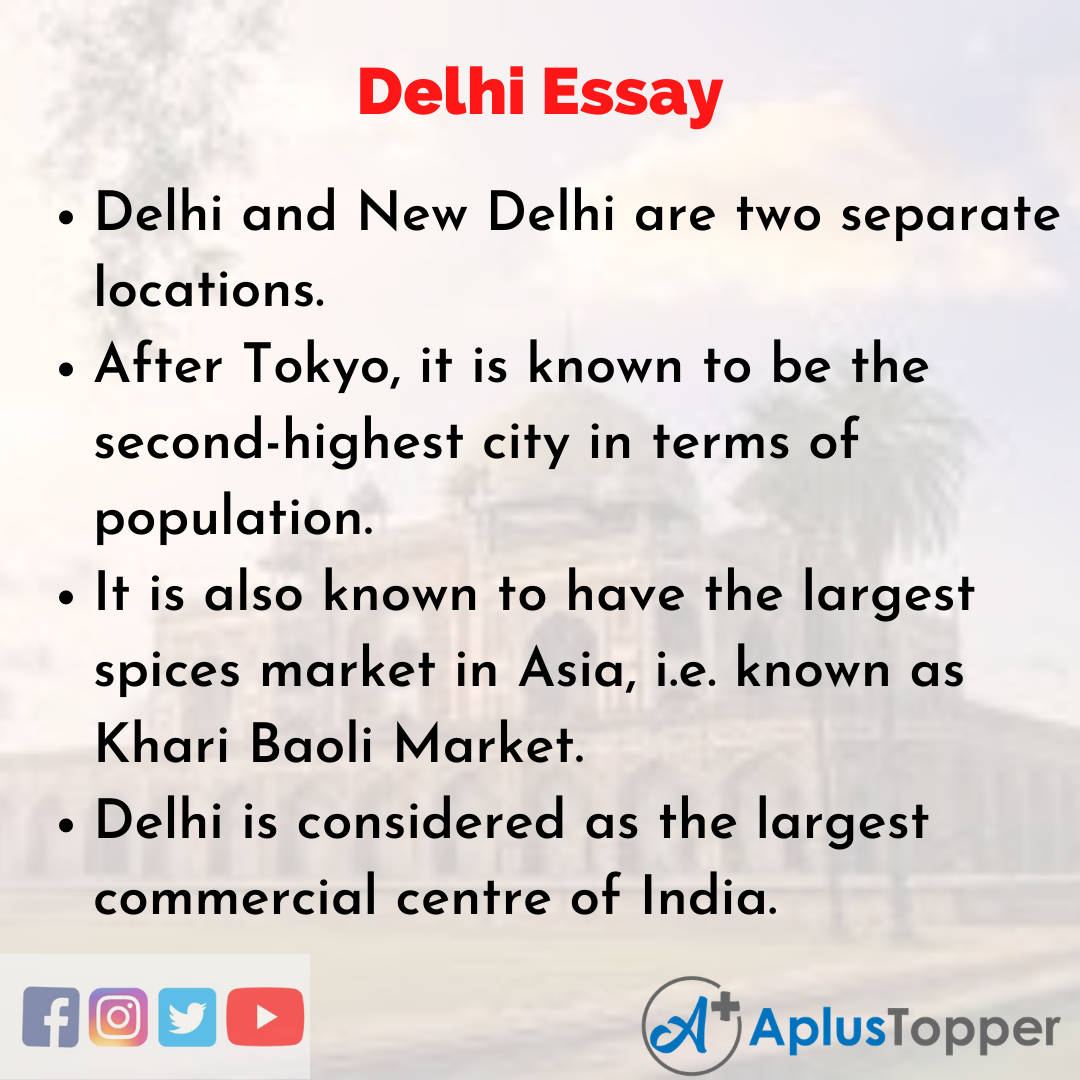 delhi essay in english 10 lines