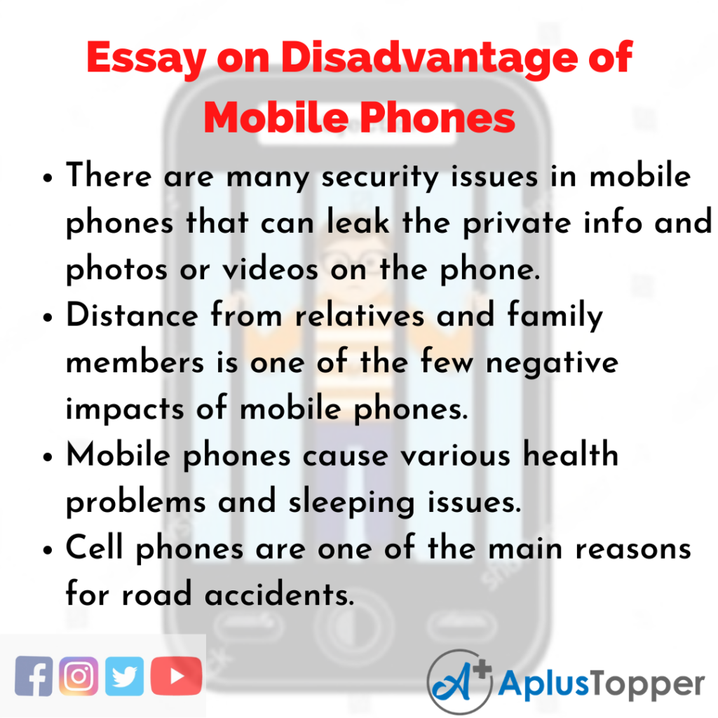 mobile phones essay disadvantages