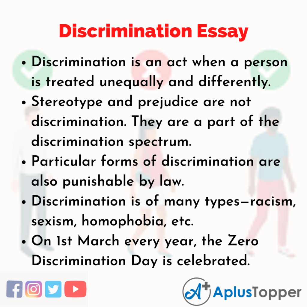 a thesis statement for discrimination