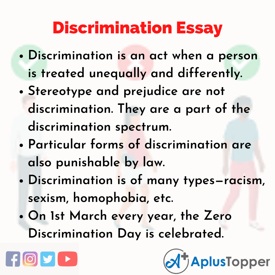essay about discrimination in society