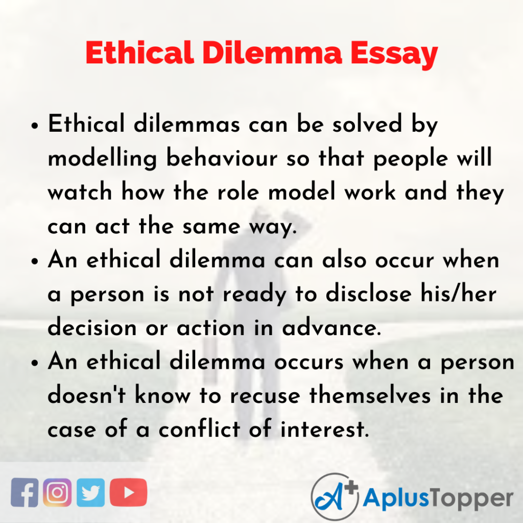 how to solve ethical dilemmas essay