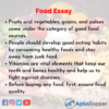 sample of essay on food