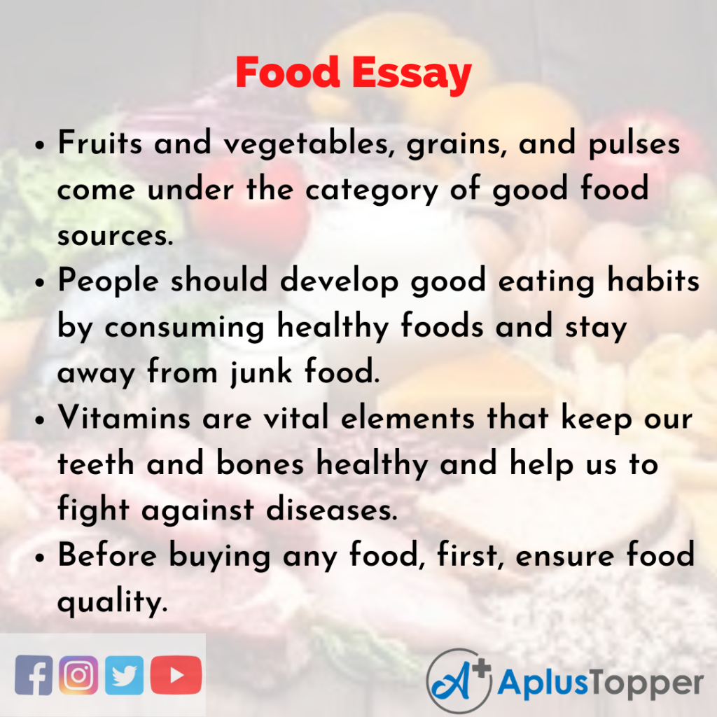 descriptive essay about food examples