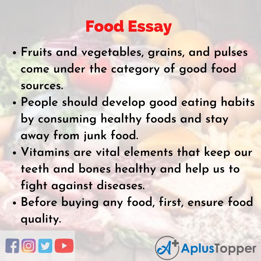 good essay topics on food