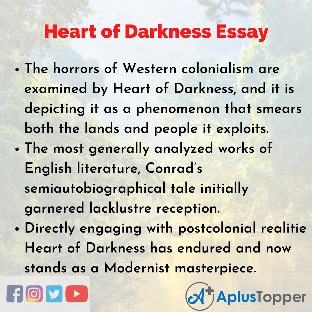 essay topics for heart of darkness