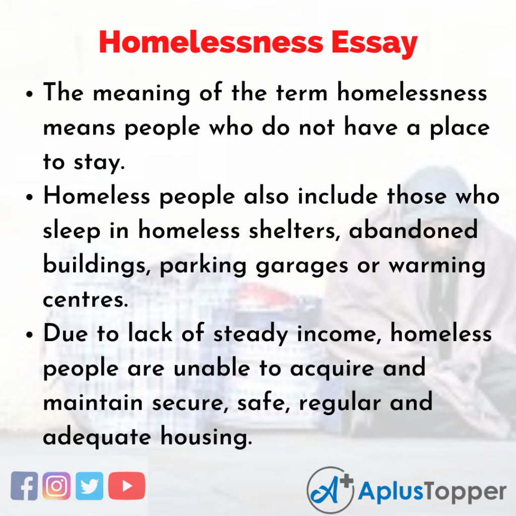 ways to help homeless essay