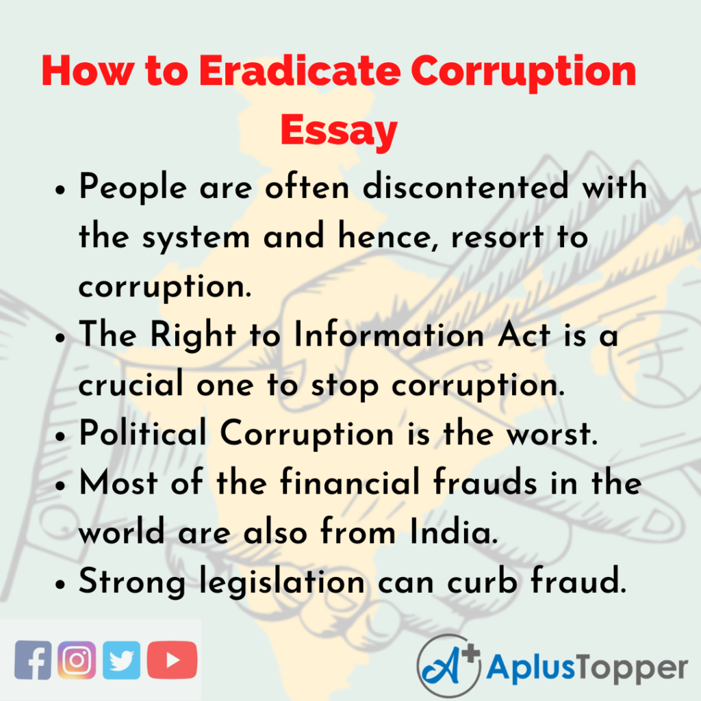 eradicate corruption essay