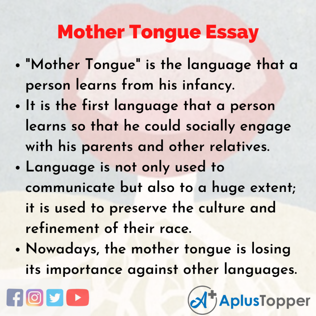 essay mother tongue