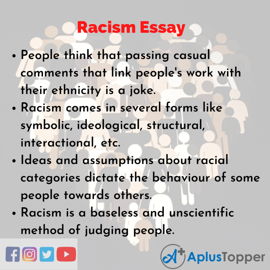 a good thesis statement about racism