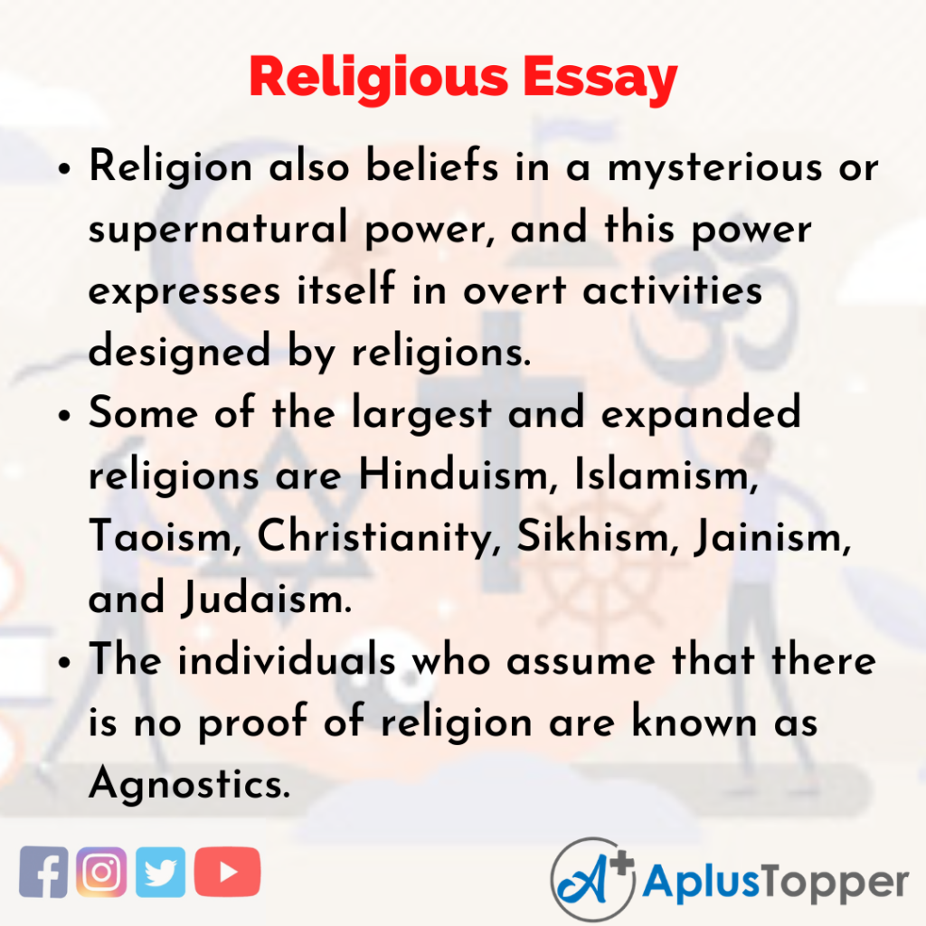 100 words essay about religion
