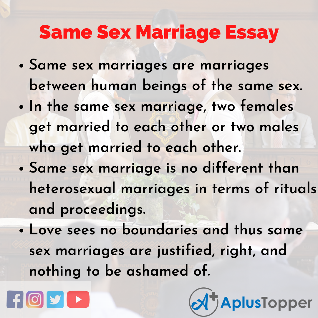 same sex marriage thesis statement