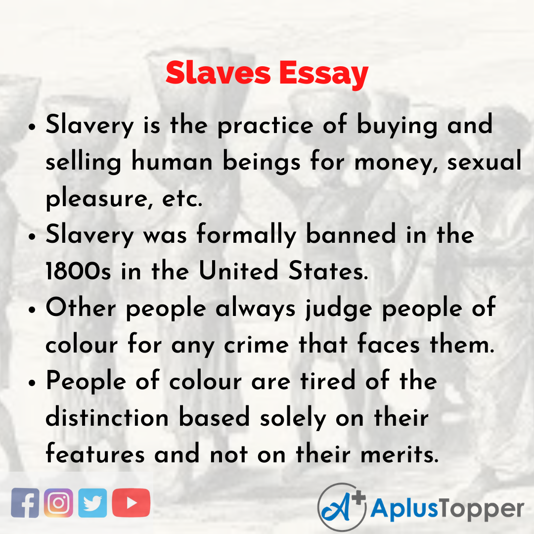slavery outline essay