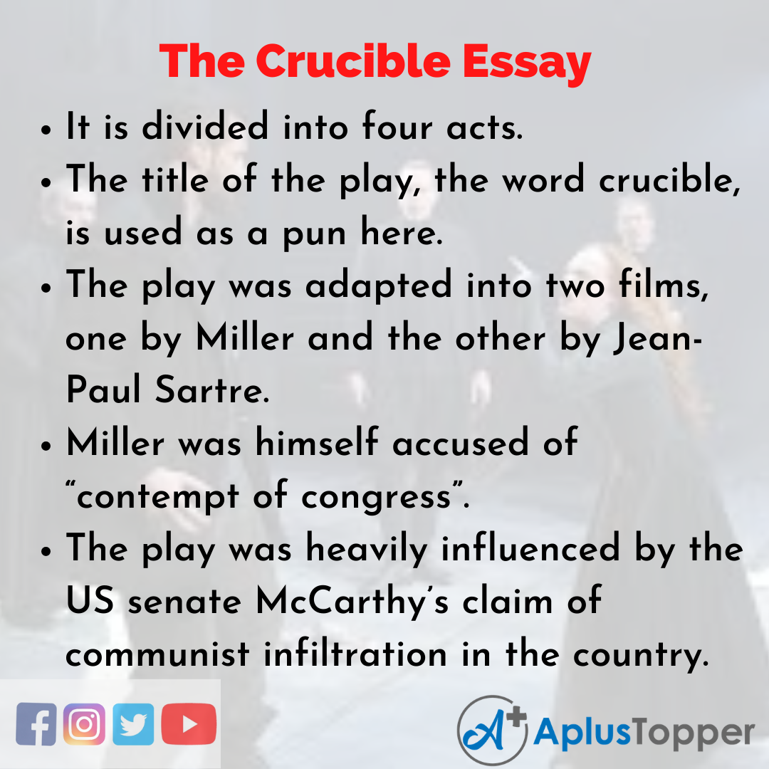 a hook for an essay about the crucible