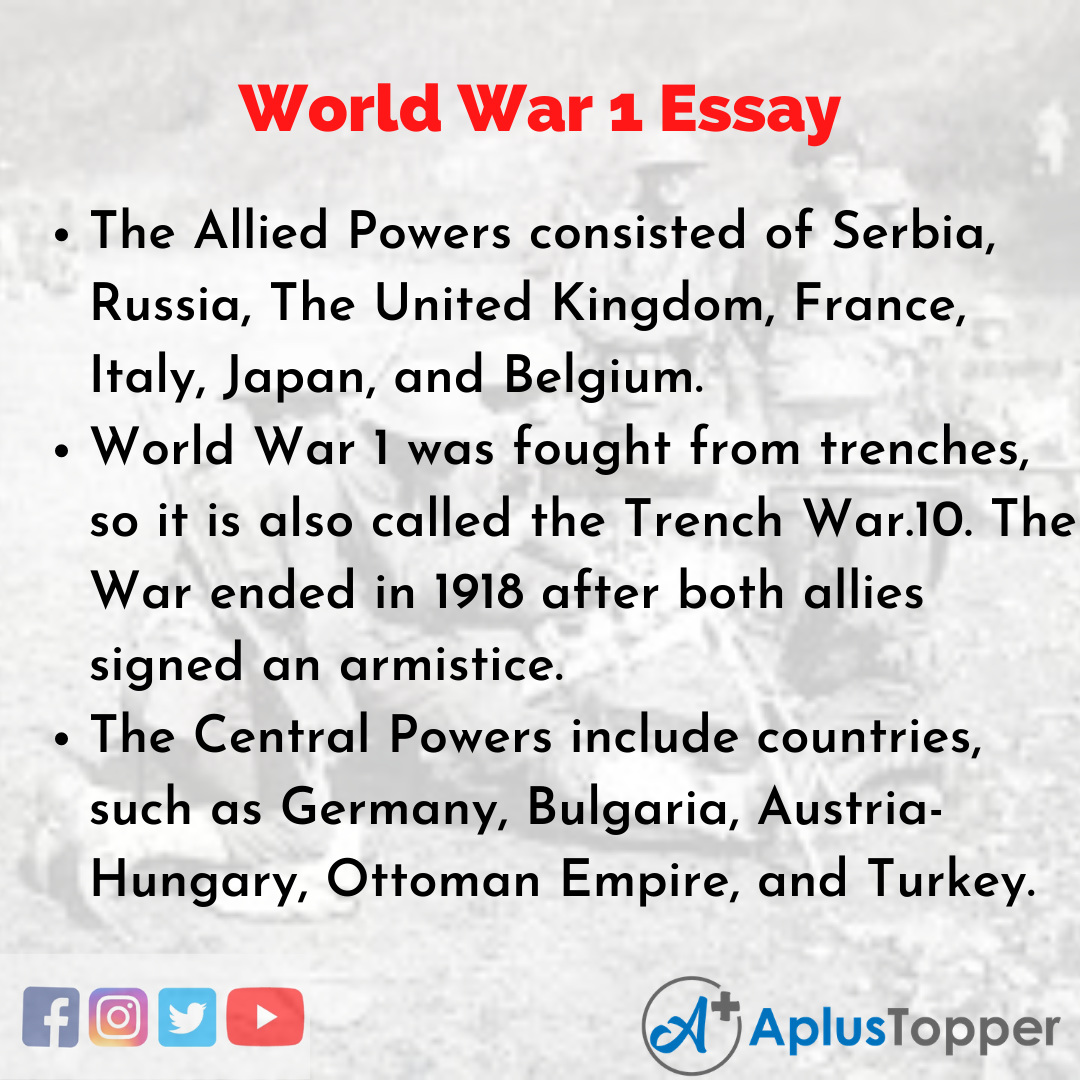 essay questions on the first world war