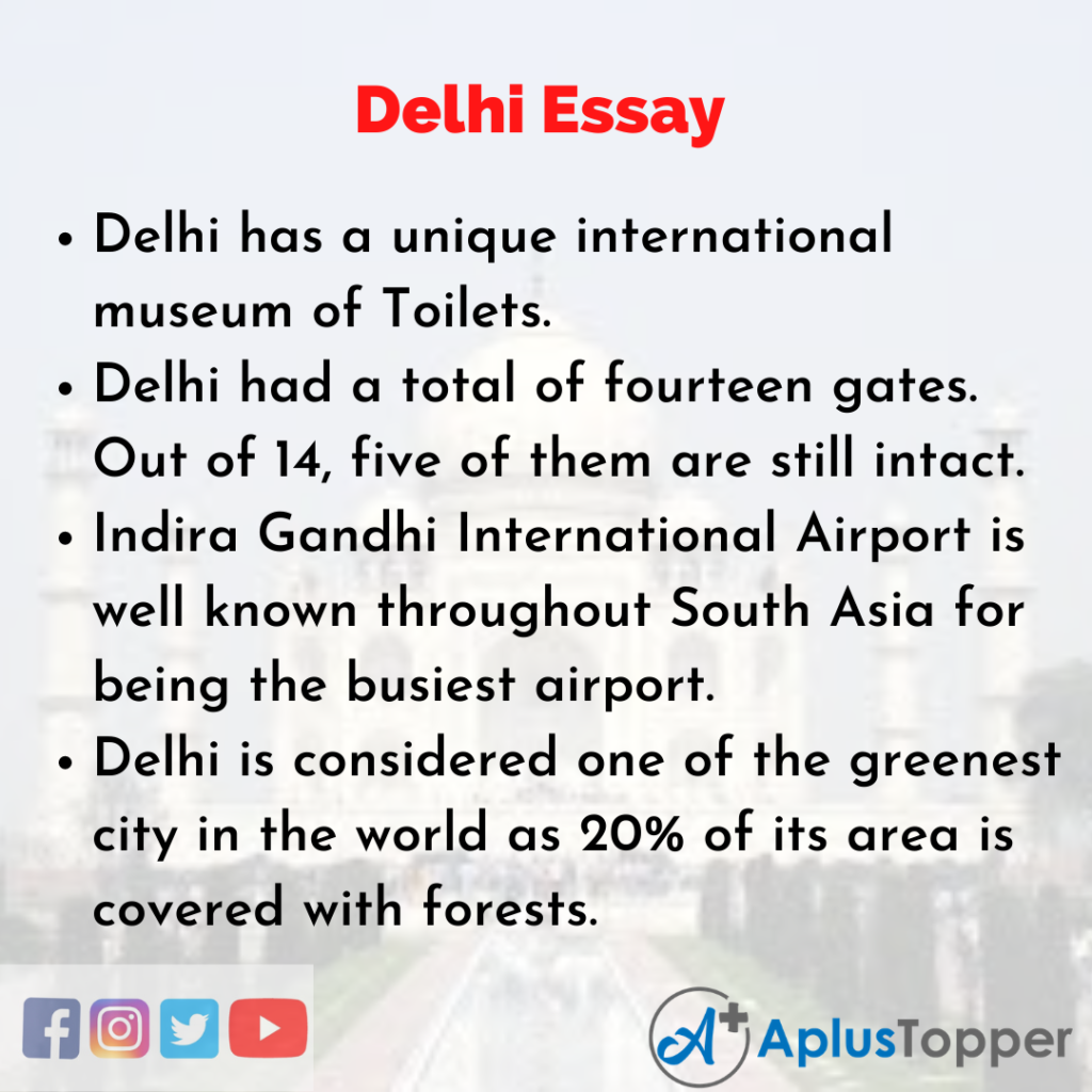 my favourite city delhi essay