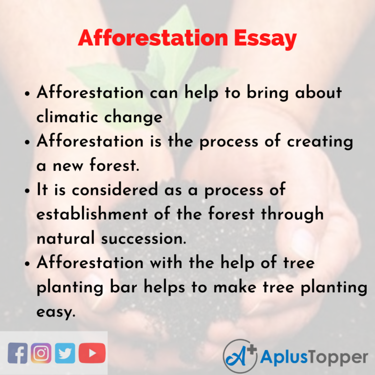 essay on afforestation in 150 words