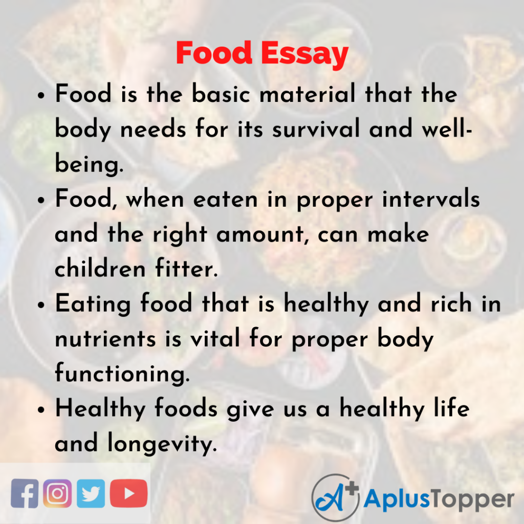 healthy food essay for class 1