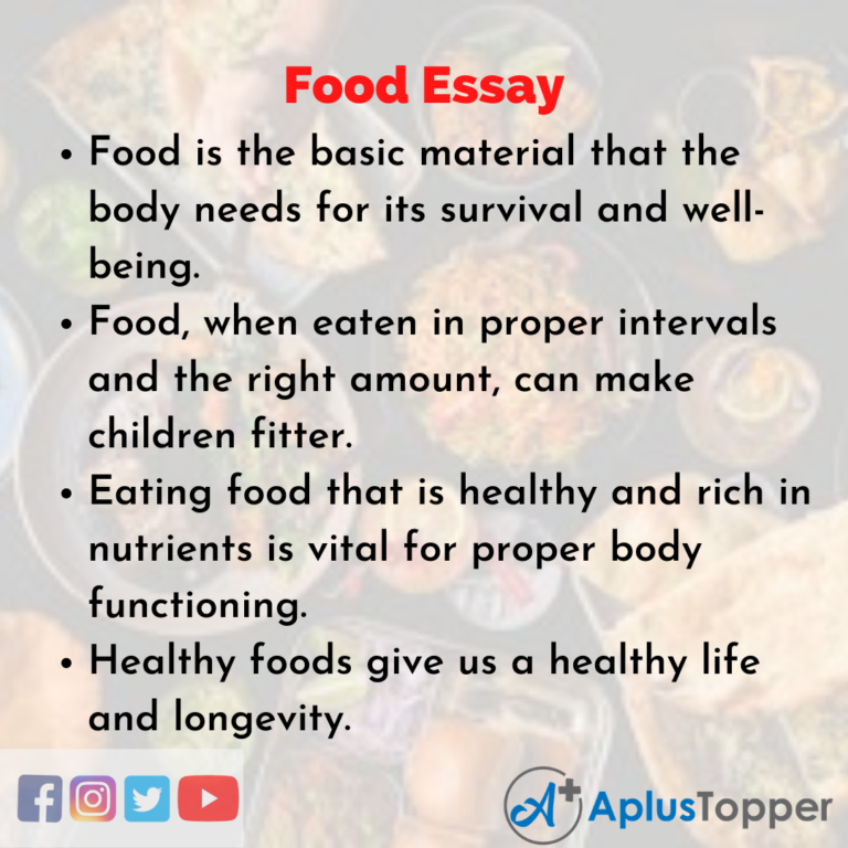 sample of essay on food