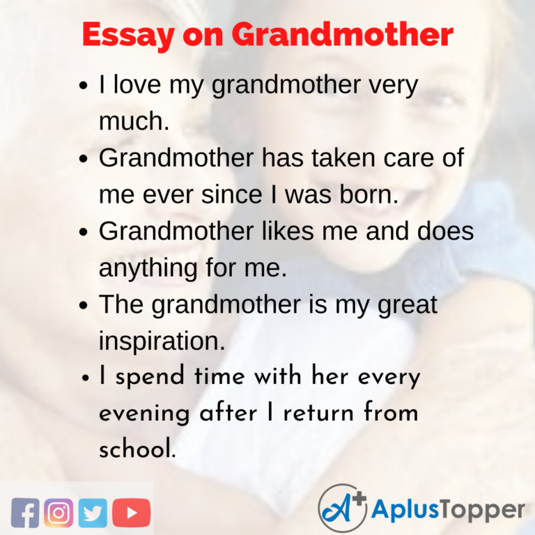 my grandmother essay in 100 words