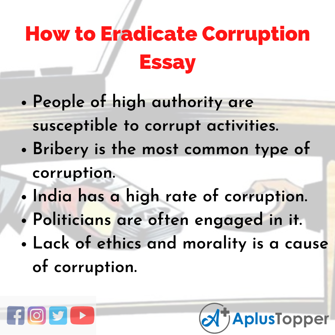 role of education in combating corruption essay writing