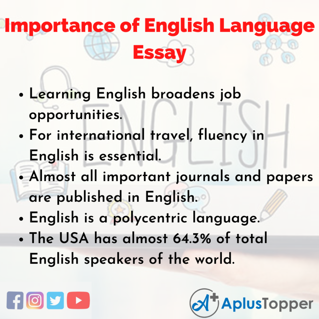 importance of english language essay pdf