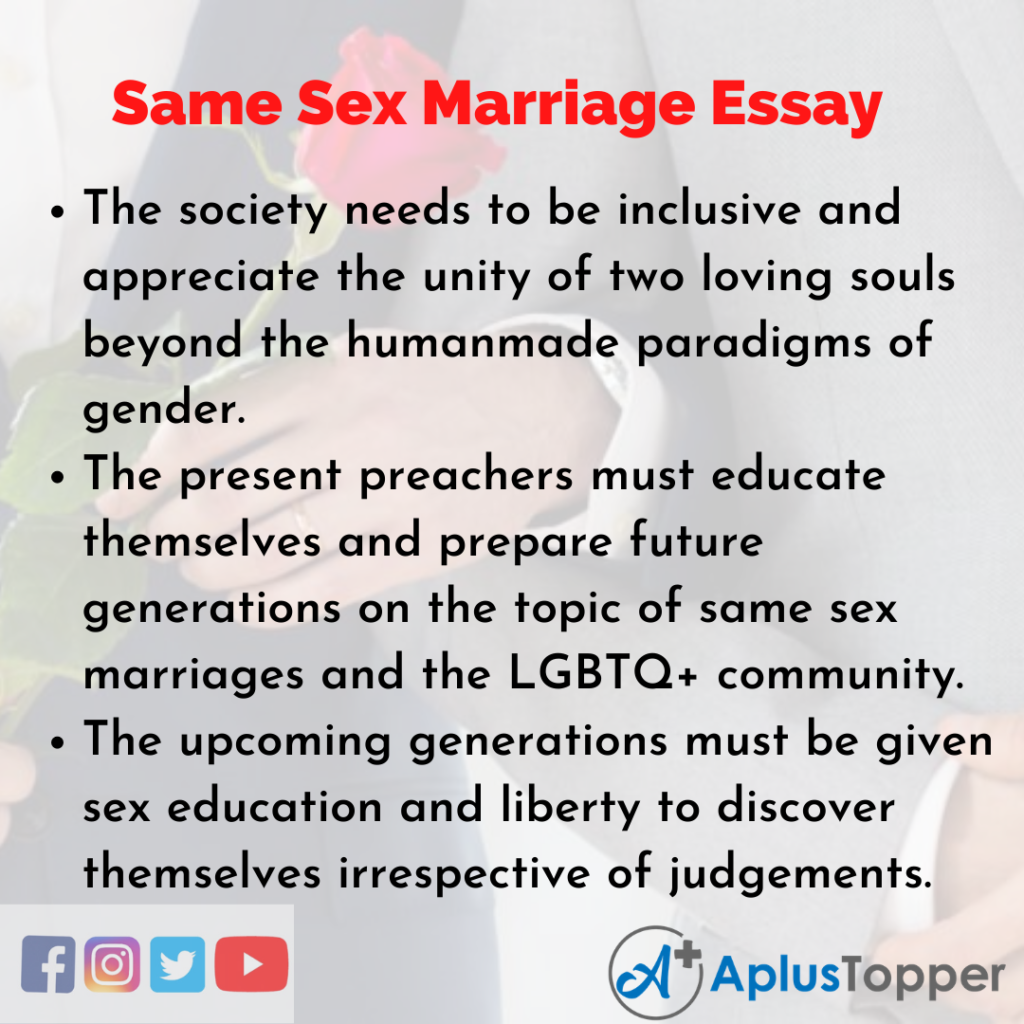 same sex marriage essay topics