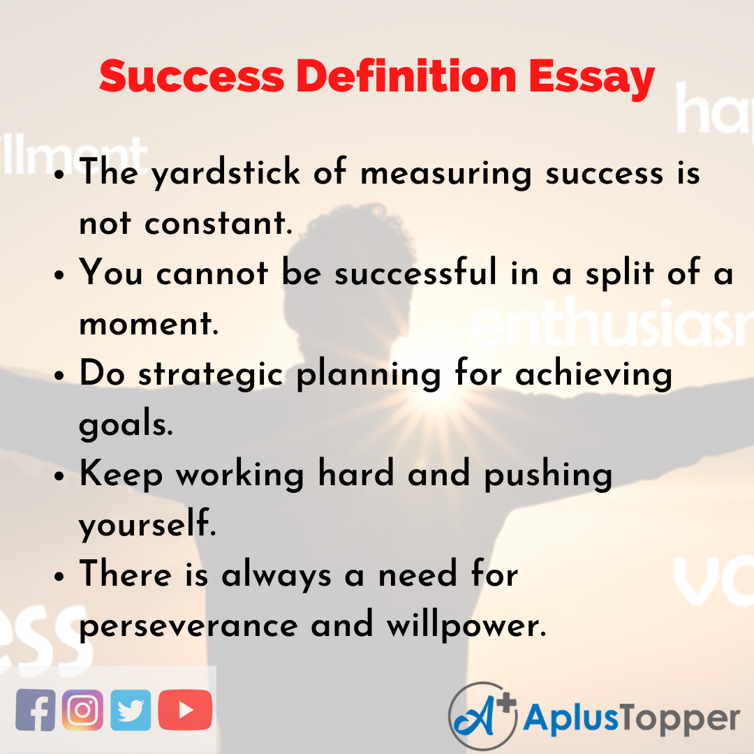 definition of essay success