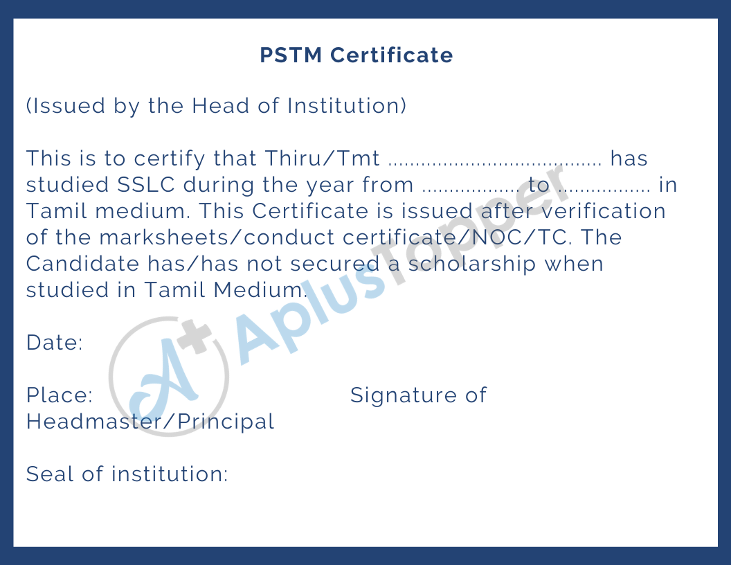 PSTM Certificate | Format, Samples, Documents Required and How to Apply ...