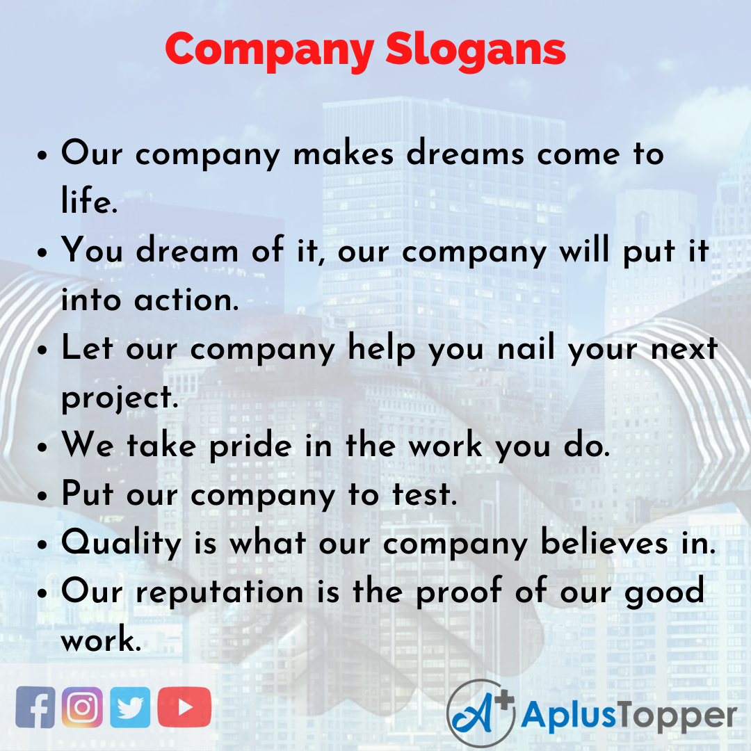 Company | Unique and Catchy Company Slogans in - A Plus Topper