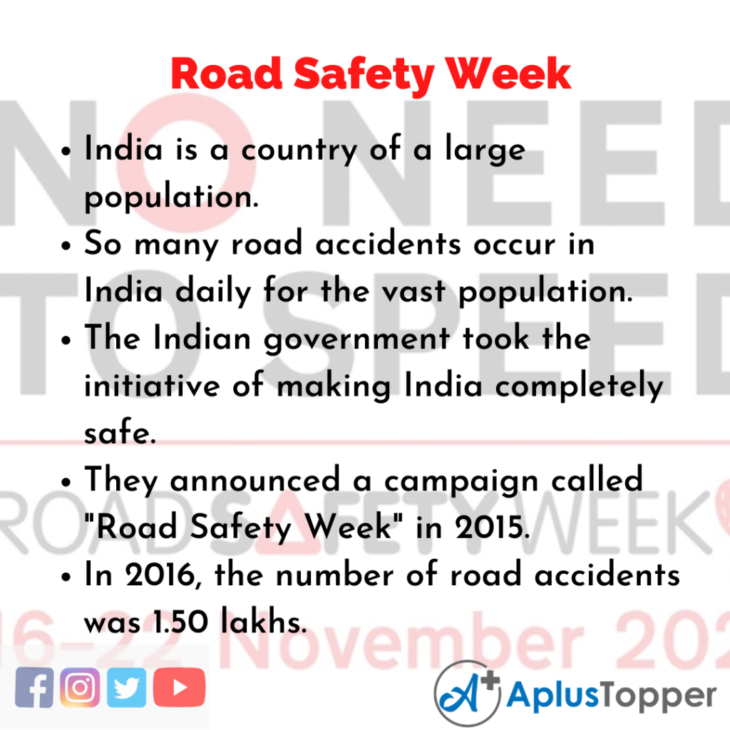 essay on road safety week
