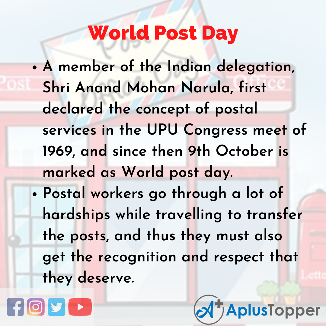 world postal day essay in english