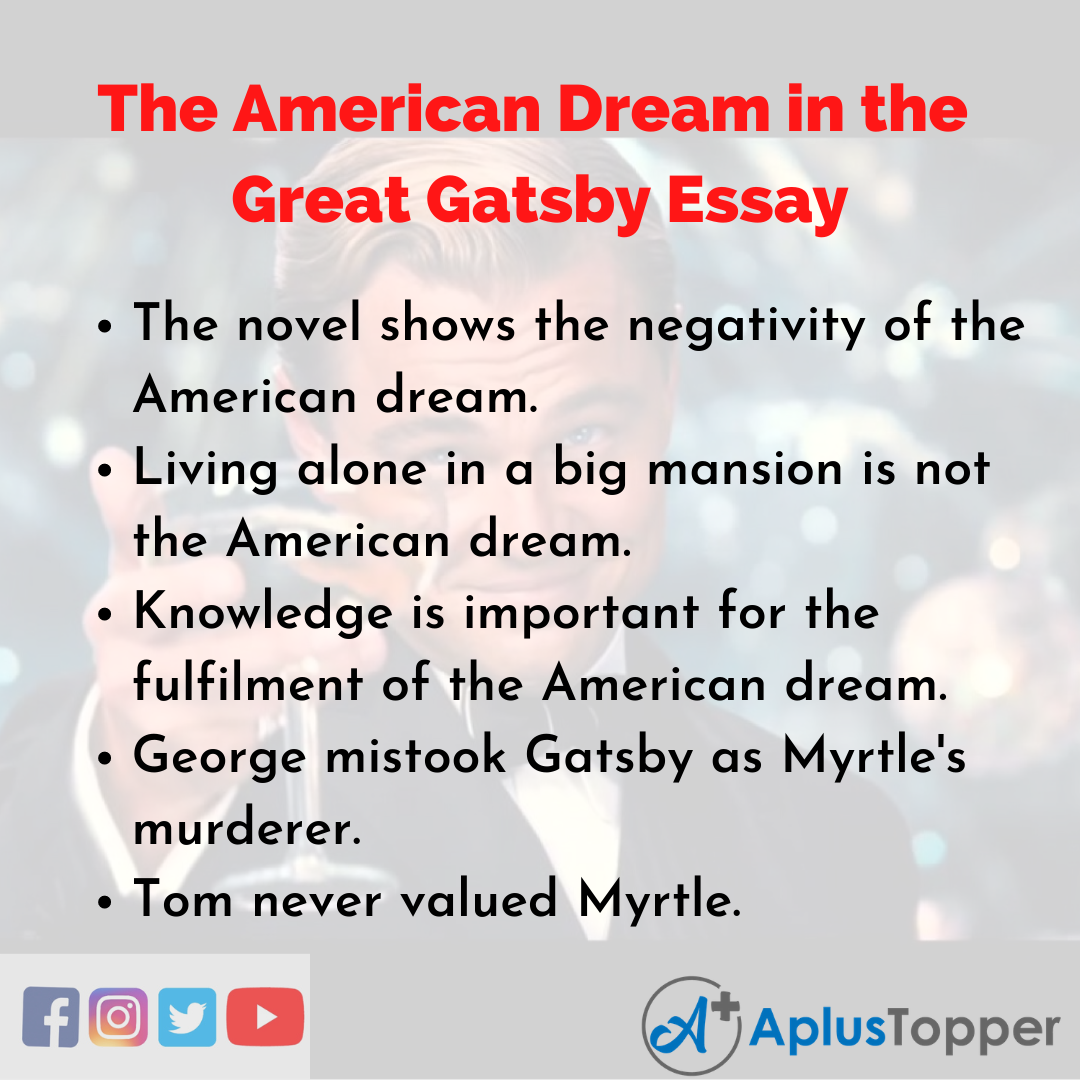 american dream thesis statement great gatsby